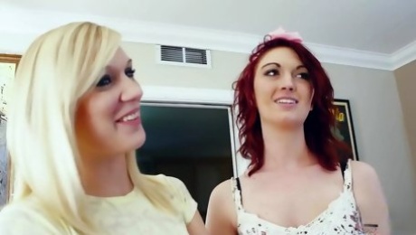Charming friends decide to kiss each other and experience an unforgettable lesbian threesome