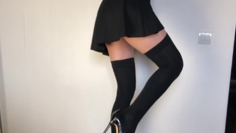 Amateur hard fucked hot girlfriend in stockings. Custom video